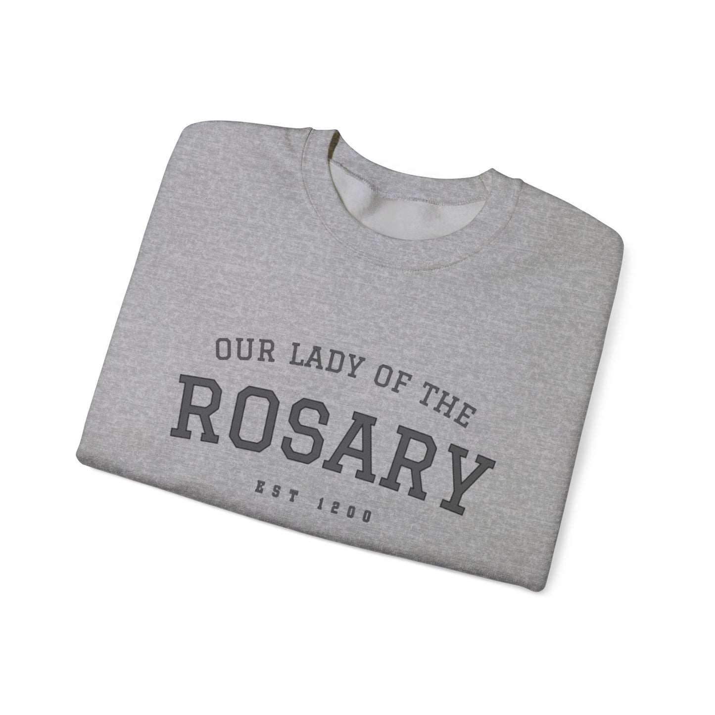 Our Lady of the Rosary Crewneck Sweatshirt — Catholic Devotional Sweatshirt