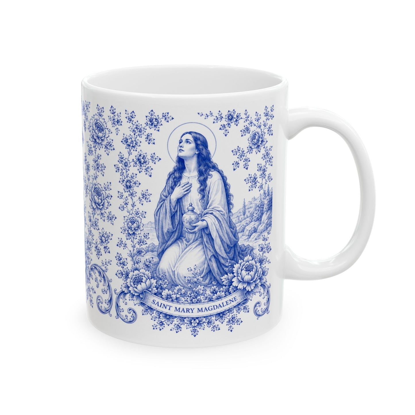 Saint Mary Magdalene Ceramic Mug — Catholic Prayer Coffee Cup (11oz, 15oz)