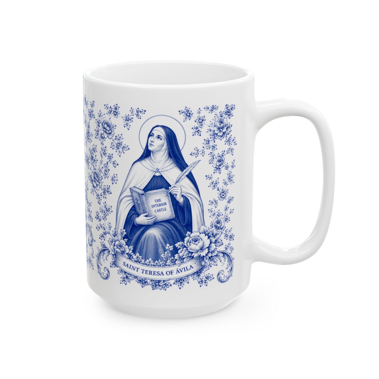 Saint Therese of Avila Ceramic Mug — Catholic Saint Prayer Mug (11oz & 15oz)