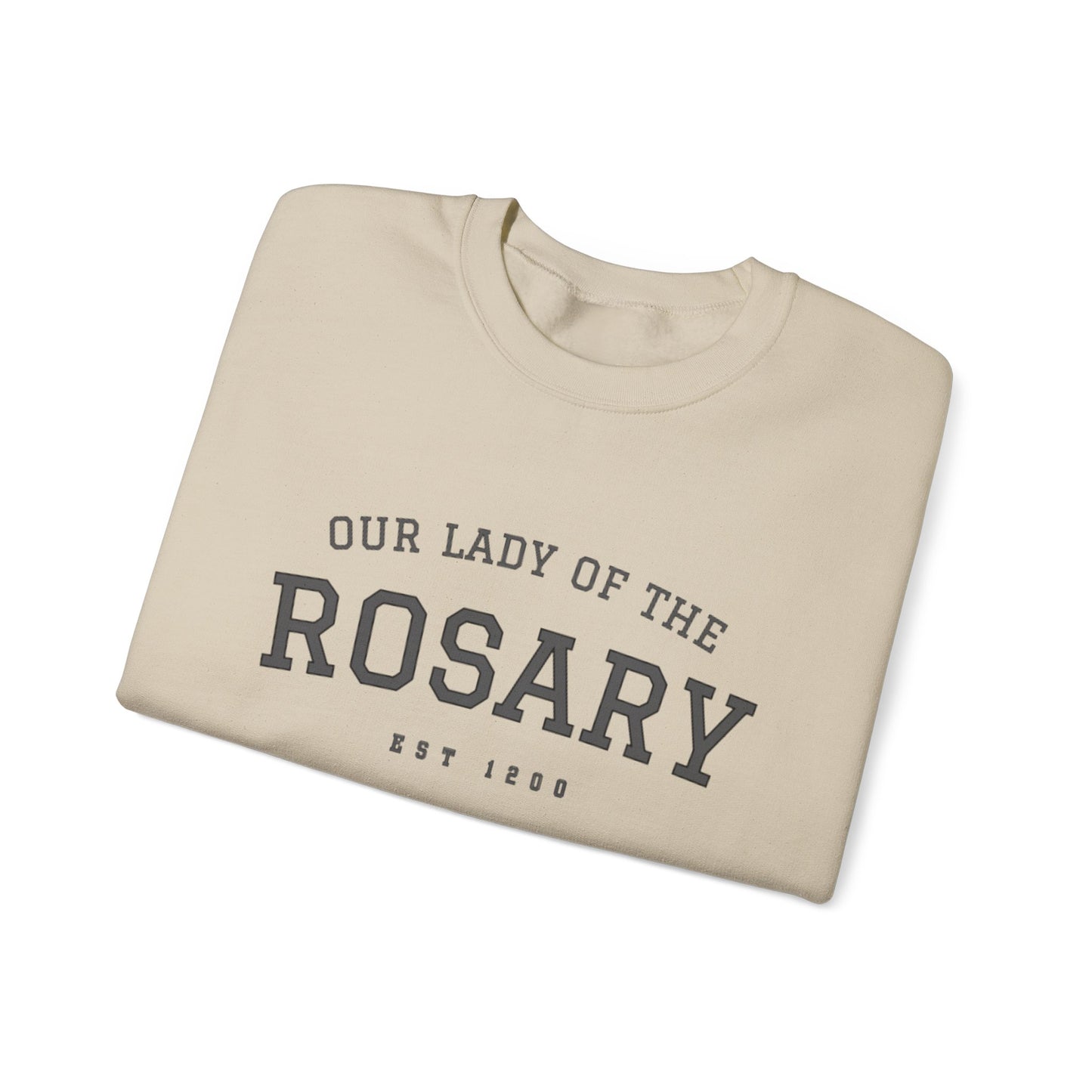 Our Lady of the Rosary Crewneck Sweatshirt — Catholic Devotional Sweatshirt
