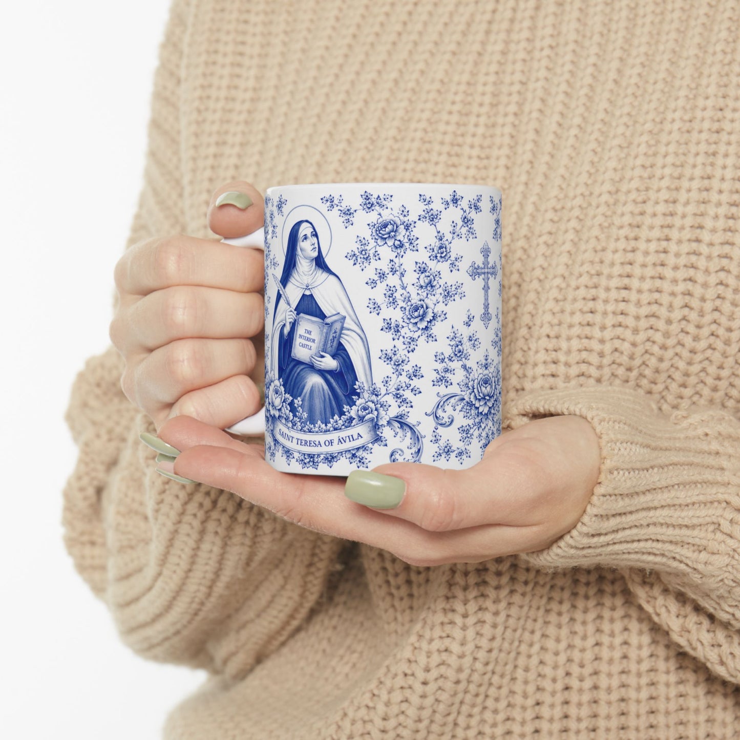 Saint Therese of Avila Ceramic Mug — Catholic Saint Prayer Mug (11oz & 15oz)