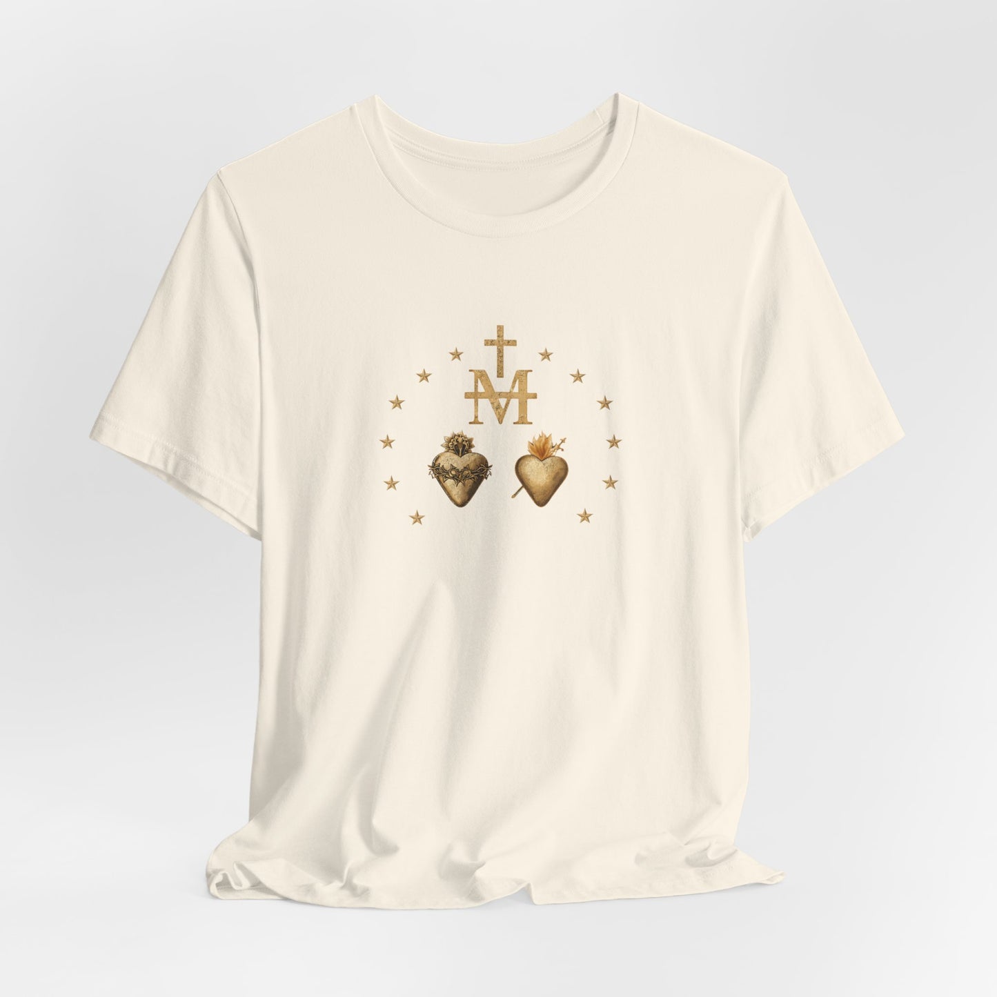 Sacred Hearts & Marian Monogram Tee - Religious Catholic Devotional T-Shirt