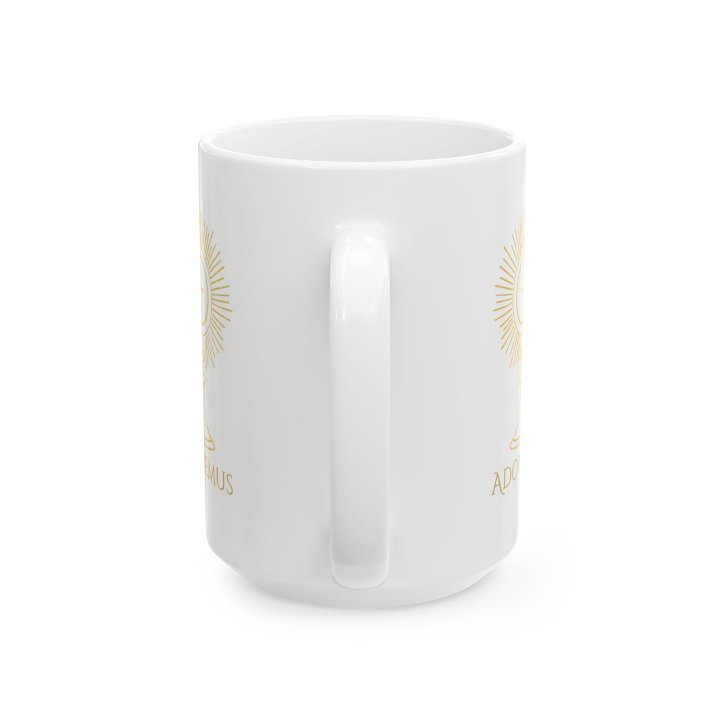 Catholic Monstrance Ceramic Mug — Eucharist Devotional Coffee Cup (15oz)