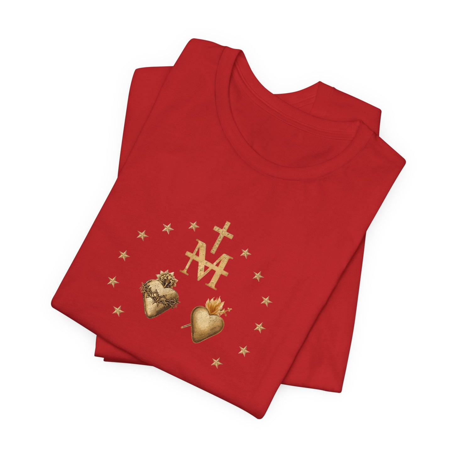 Sacred Hearts & Marian Monogram Tee - Religious Catholic Devotional T-Shirt