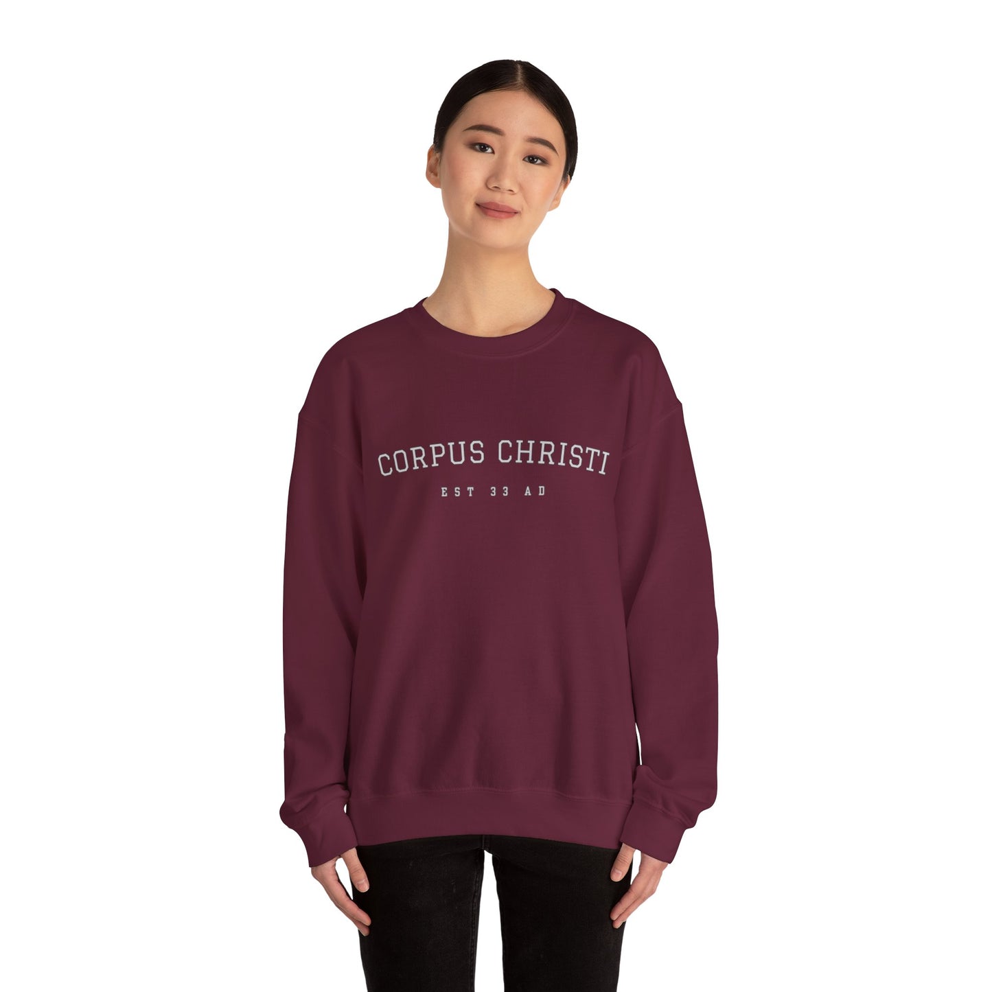 Corpus Christi Est. 33 AD Catholic Crewneck Sweatshirt
