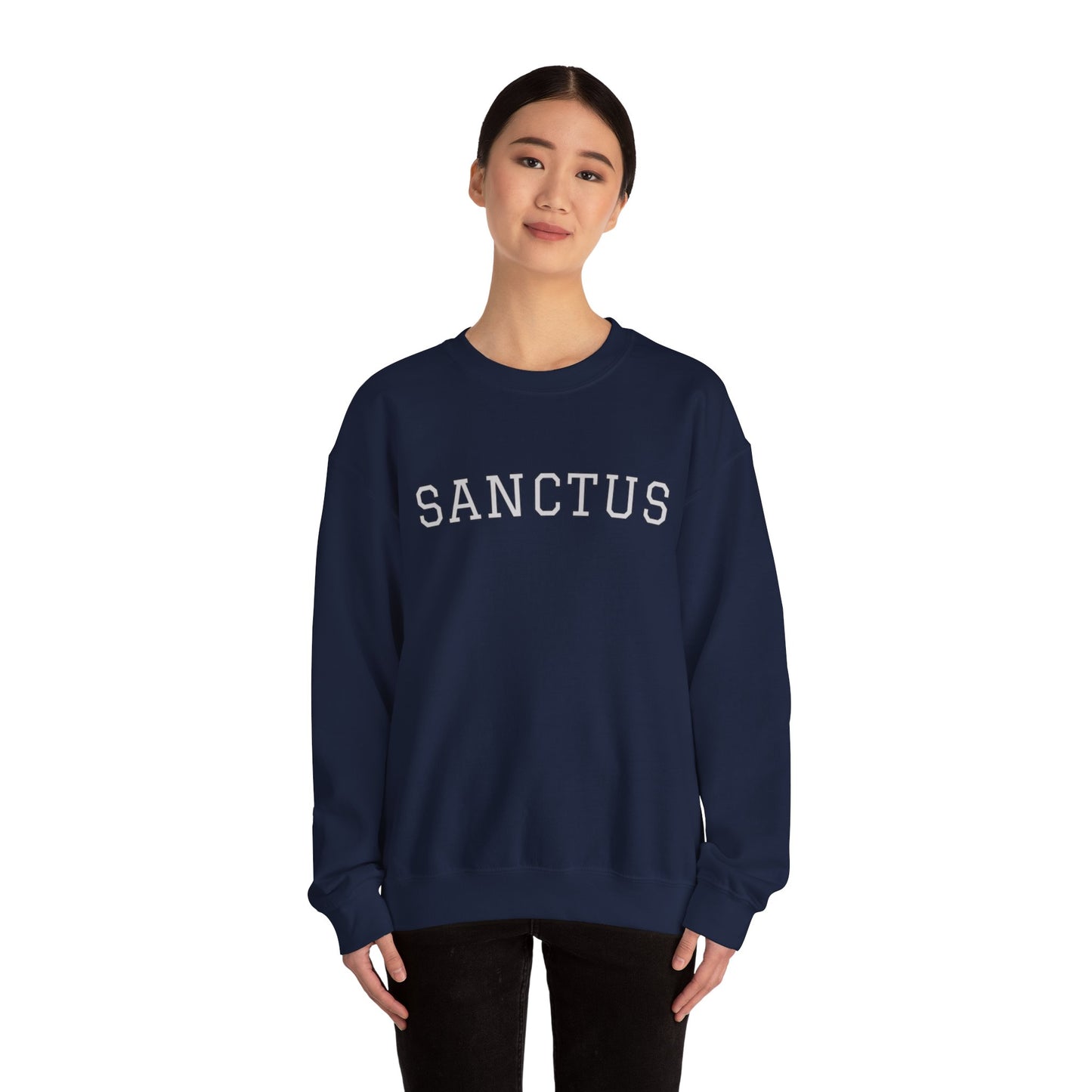 Sanctus Crewneck Sweatshirt — Minimal Latin Catholic Apparel