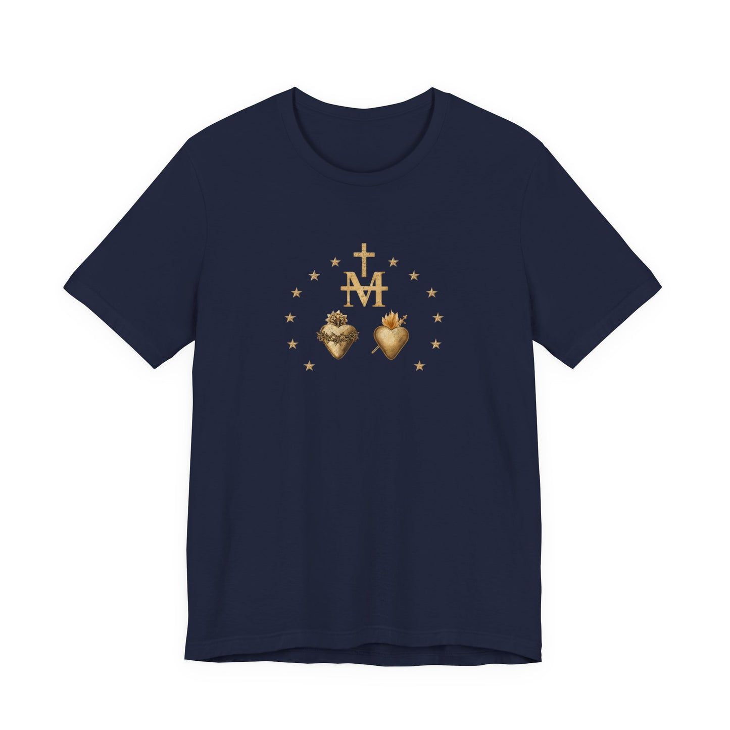 Sacred Hearts & Marian Monogram Tee - Religious Catholic Devotional T-Shirt