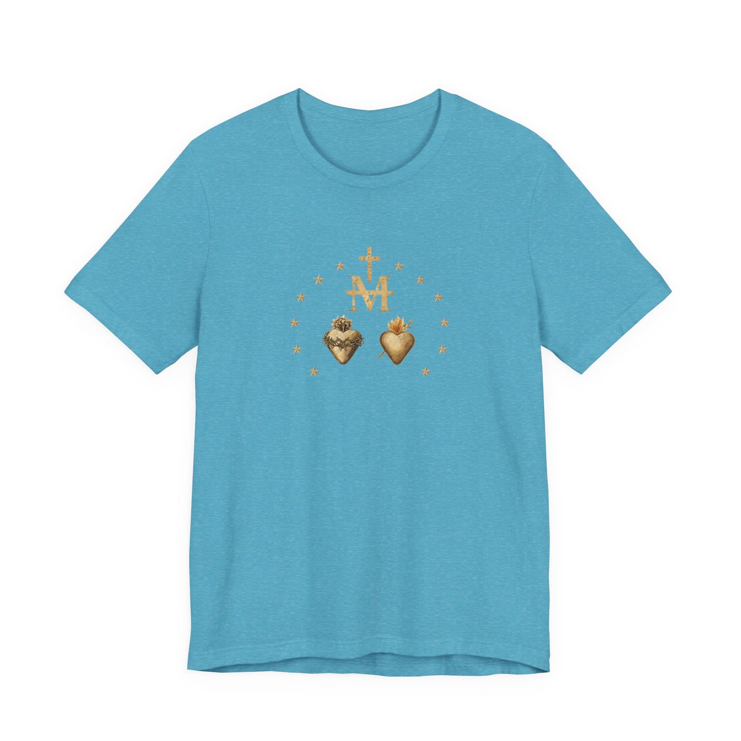 Sacred Hearts & Marian Monogram Tee - Religious Catholic Devotional T-Shirt