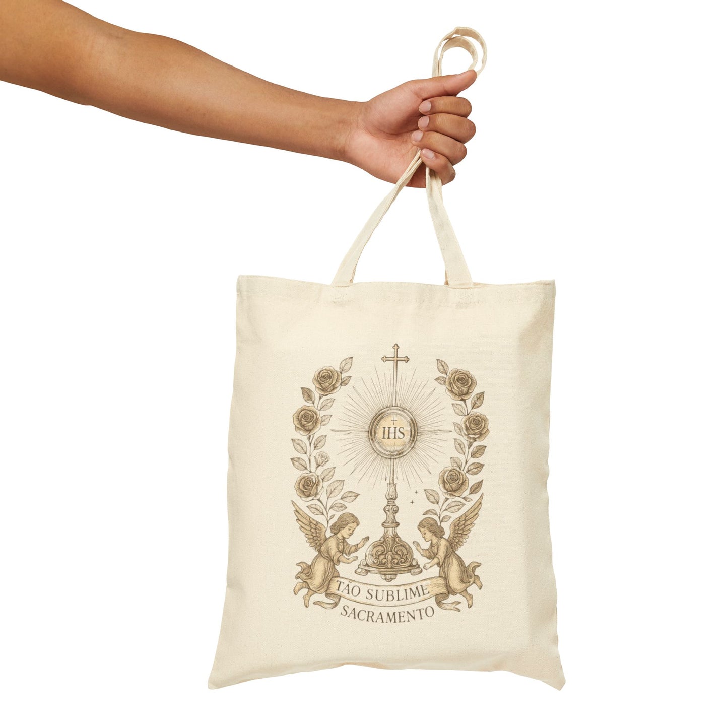 Monstrance Catholic Tote Bag — Sacred Eucharist Canvas Tote