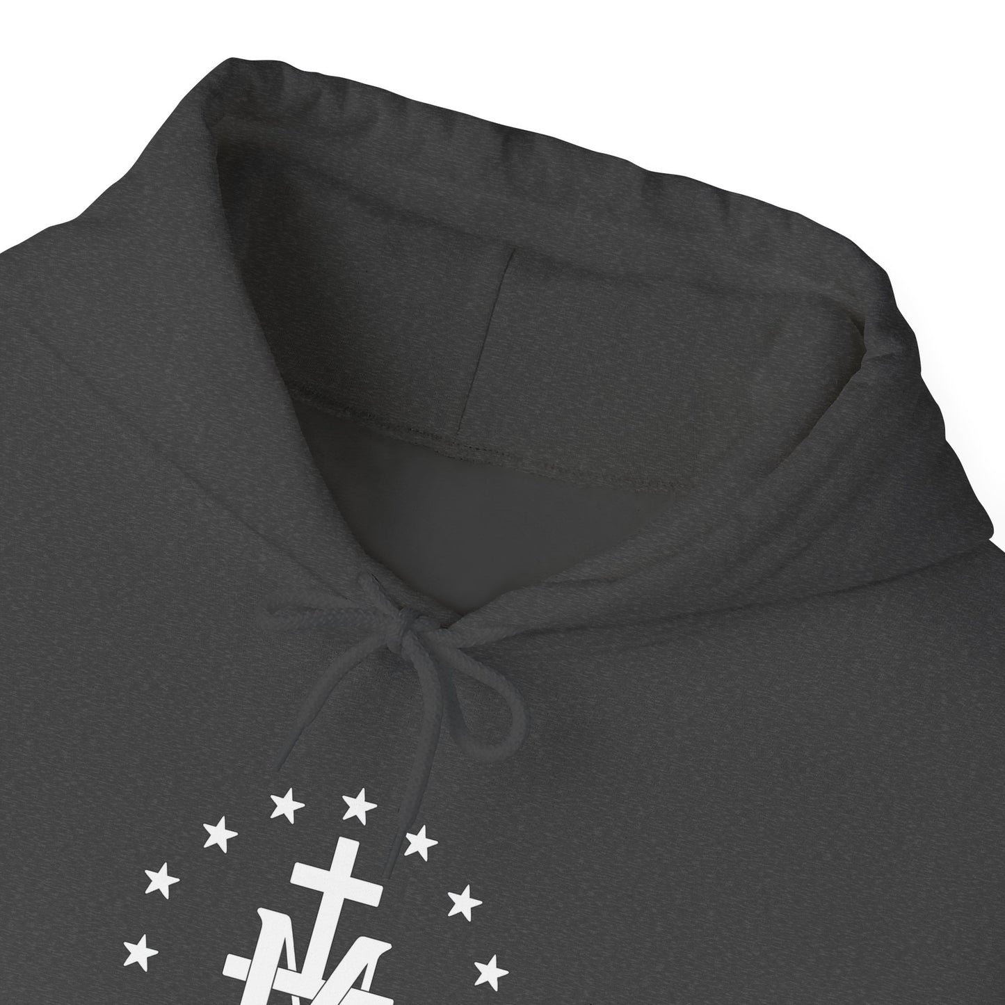 Marian Cross Hoodie — Our Lady Catholic Symbol Sweatshirt