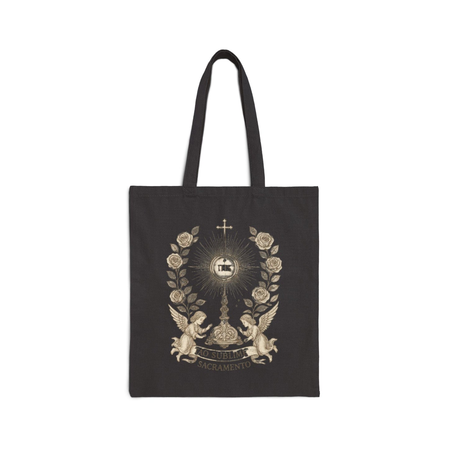 Monstrance Catholic Tote Bag — Sacred Eucharist Canvas Tote