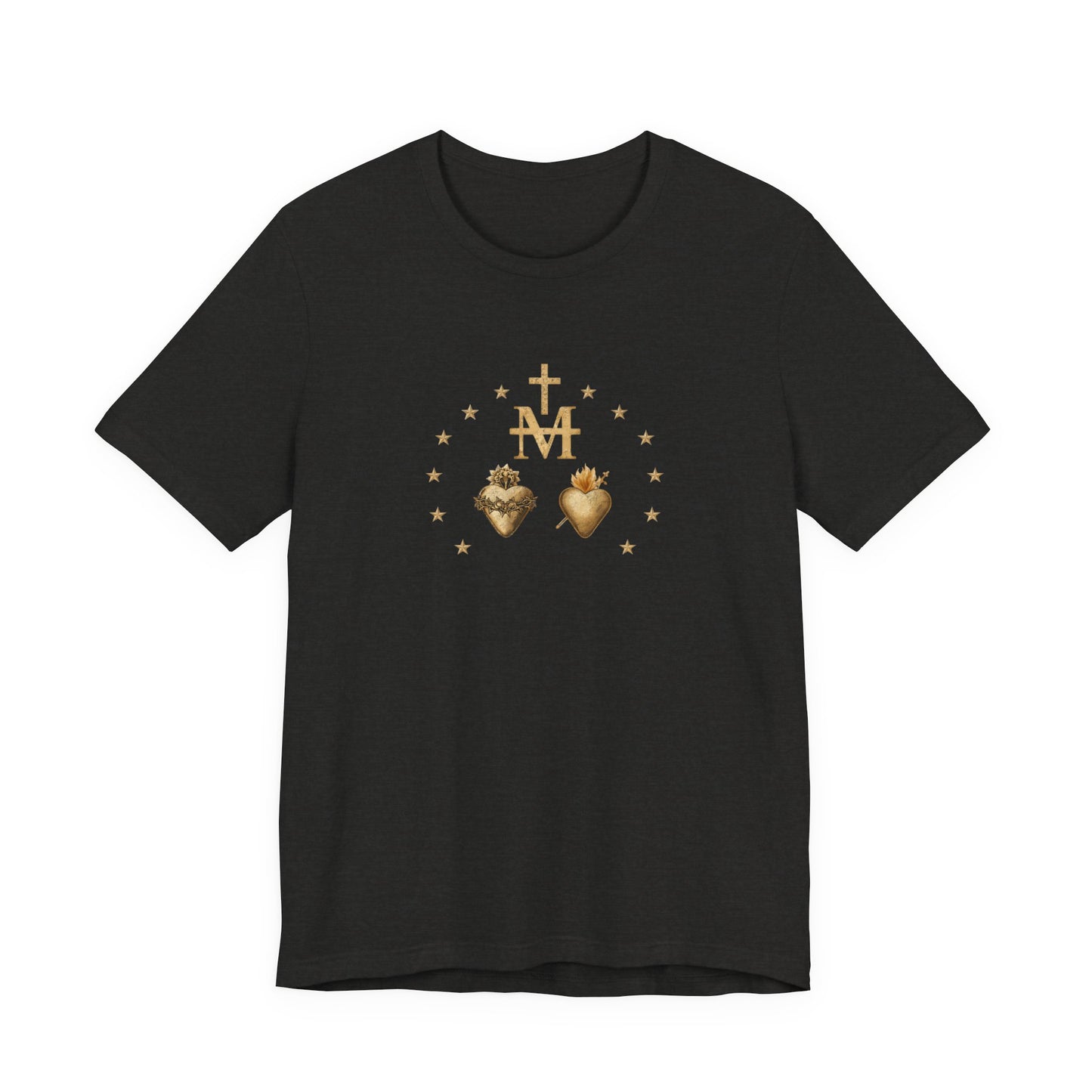 Sacred Hearts & Marian Monogram Tee - Religious Catholic Devotional T-Shirt