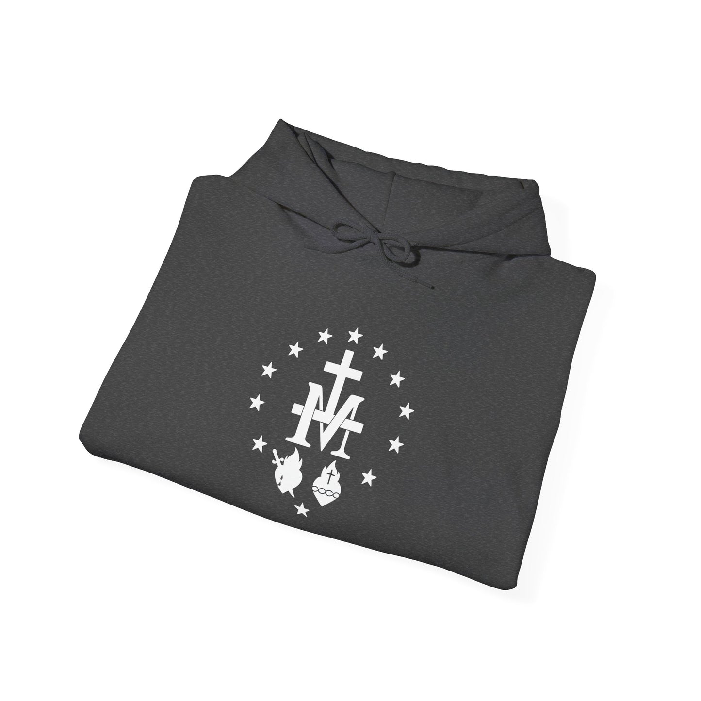 Marian Cross Hoodie — Our Lady Catholic Symbol Sweatshirt