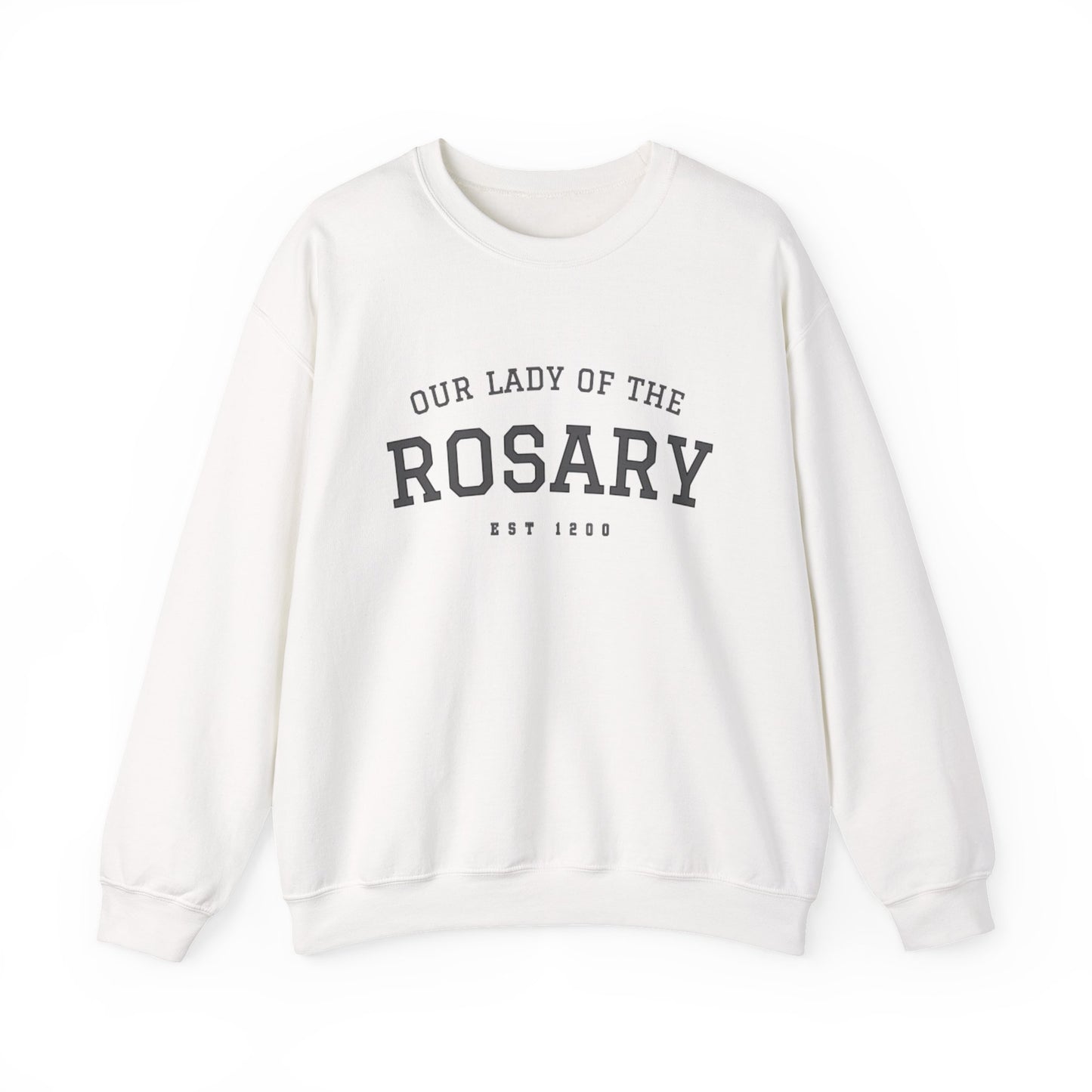 Our Lady of the Rosary Crewneck Sweatshirt — Catholic Devotional Sweatshirt