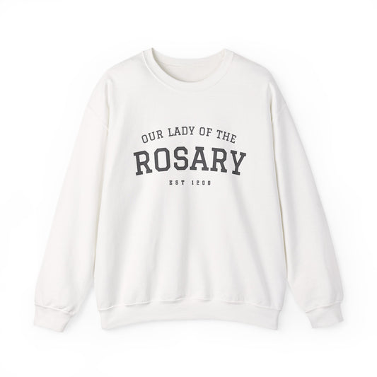 Our Lady of the Rosary Crewneck Sweatshirt — Catholic Devotional Sweatshirt