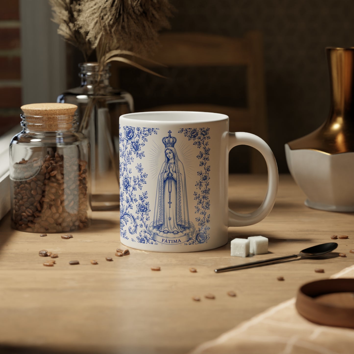 Our Lady of Fatima Jumbo Mug — 20oz Catholic Prayer Coffee Cup