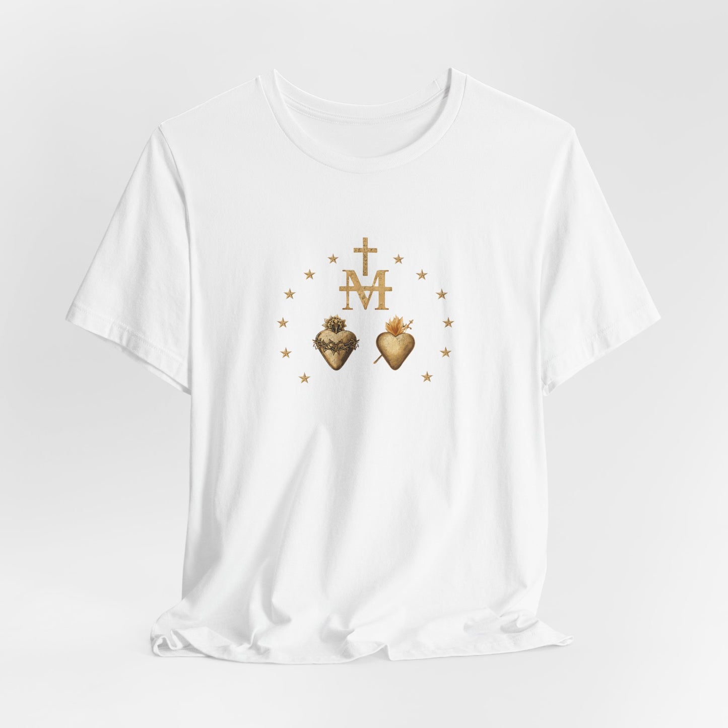 Sacred Hearts & Marian Monogram Tee - Religious Catholic Devotional T-Shirt