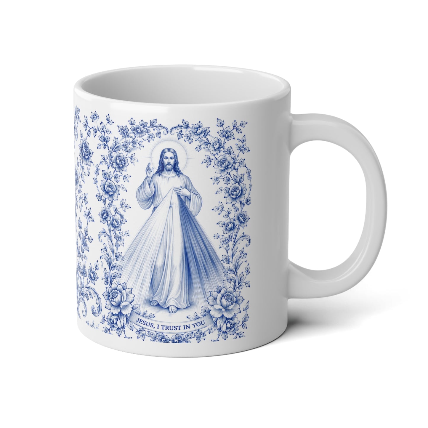 Divine Mercy Catholic Jumbo Mug — 20oz Religious Coffee Cup