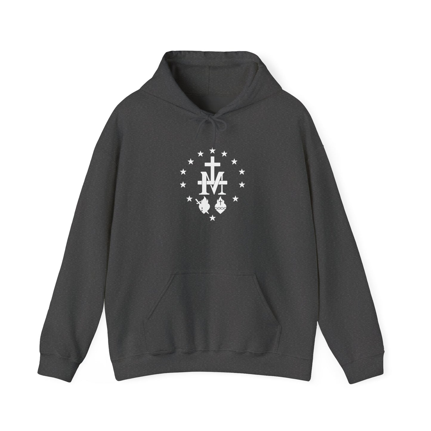 Marian Cross Hoodie — Our Lady Catholic Symbol Sweatshirt