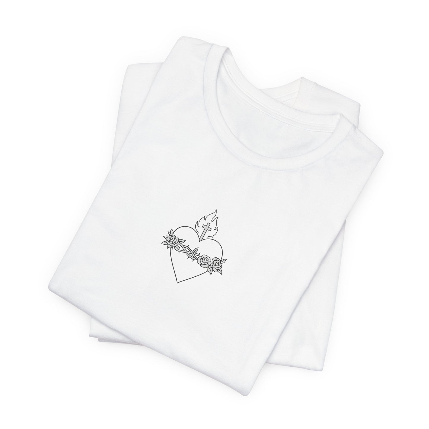 Immaculate Heart Catholic Devotional Tee — Sacred Minimal Religious T-Shirt