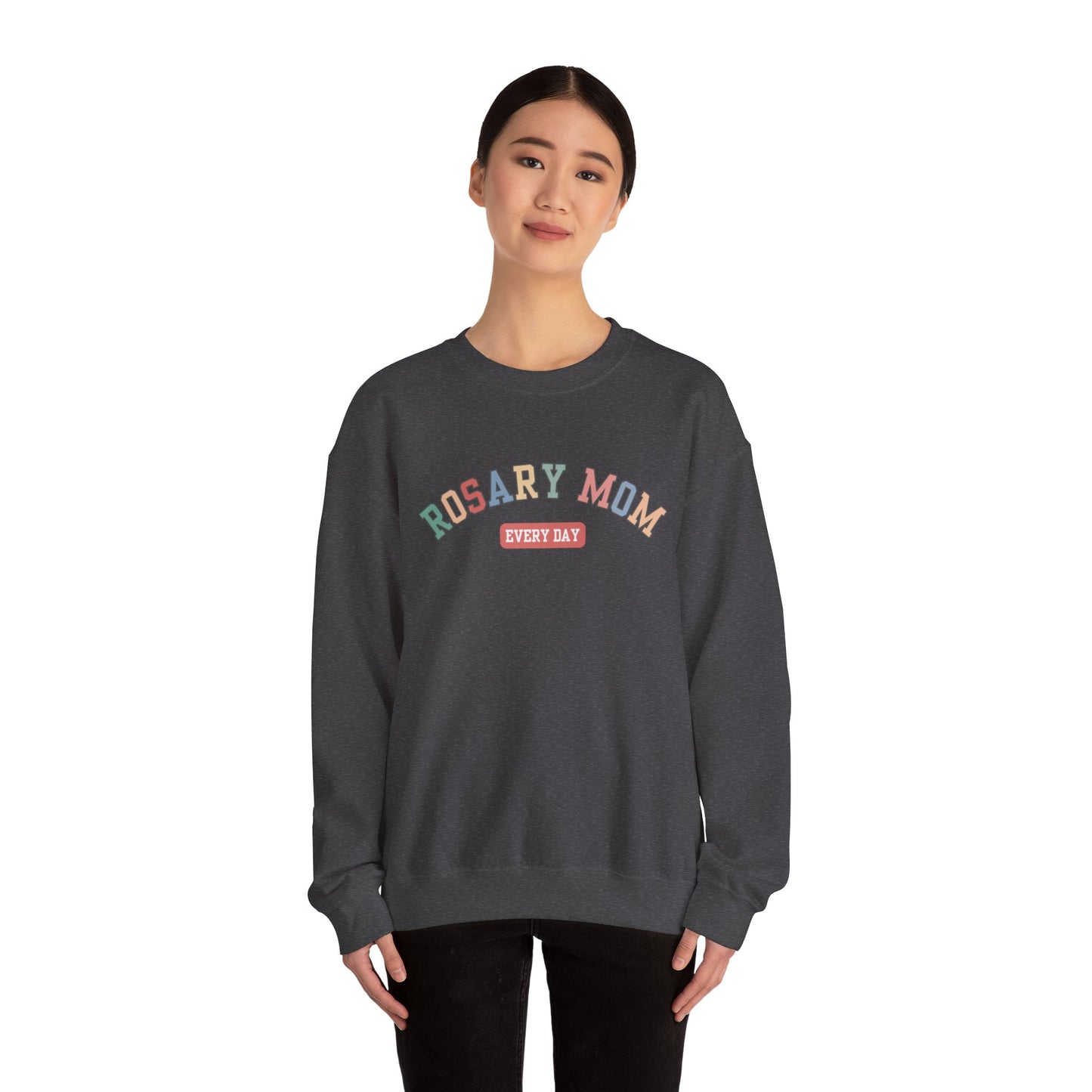 Rosary Mom Catholic Crewneck Sweatshirt