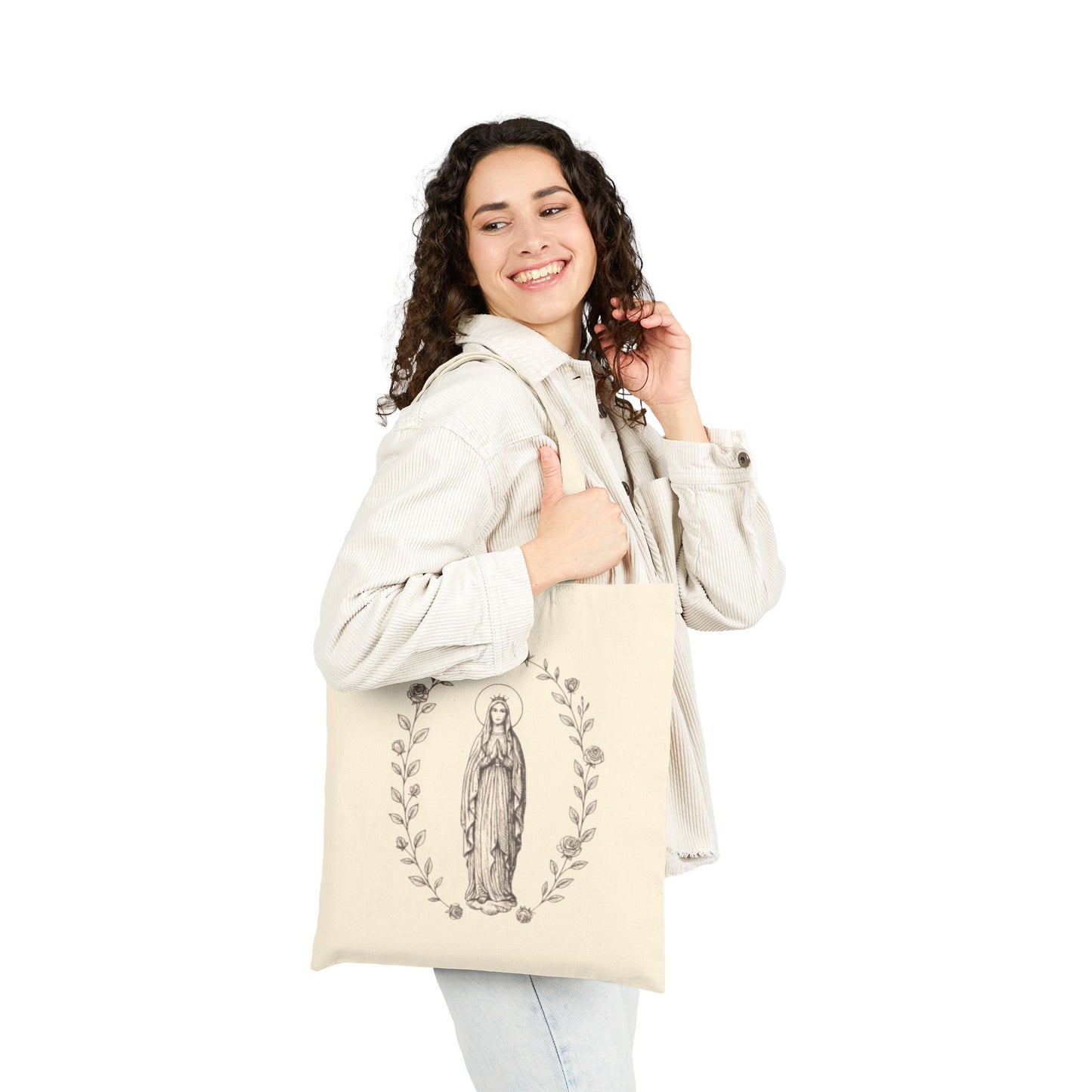 Blessed Mother Catholic Tote Bag — Mary Prayer Canvas Tote